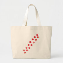 Dog Paws Prints Tote Bags