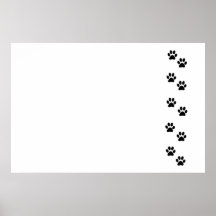 Dog Paws Traces Pawprints White, Black