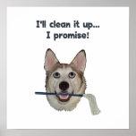 Dog Pee Clean Humour posters