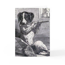 "Dog Playing the Flute" Vintage Illustration Cards