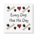 Dog Prints and Bones with Saying magnets