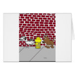 Dog Public Bathrooms Funny Cartoon Tees & Gifts Greeting Cards