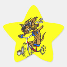 Dog Riding Bike Sticker