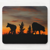 Dog Silhouette at Sunset Mouse Pad