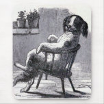 "Dog Sitting in a Chair" Illustration mousepads