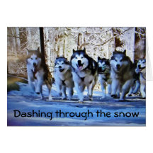 DOG SLED DASHING THRU SNOW CARDS