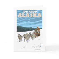 Dog Sledding Scene - Iditarod, Alaska Card