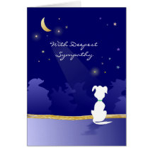 Dog Sympathy Card - Moon and Stars