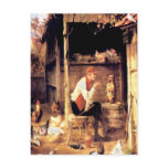 Dog Training Vintage Fine Art Painting postcards