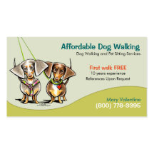 Dog Walker Pet Business Dachshunds Business Card Template