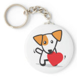 dog with heart keychains