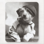 Dog With Pipe and Hat mousepads
