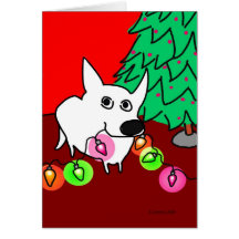 DOG with string of lights Cards