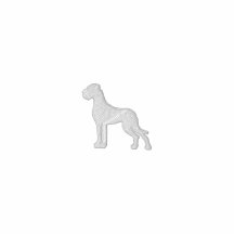 Dogge gestickt Mini - weiß