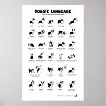 DOGGIE LANGUAGE Large Poster *NEW!* 23" x 35"