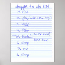 Doggie To Do List - Eat, Play, Sleep - Blue Print