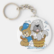 Doggy Bath Time Bear Key Chains