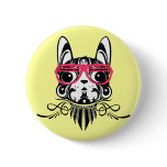 doggy dog sunglass yellow style button