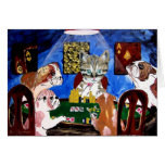 DOGS CAT PLAYING POKER CATS RULE DOGS DROOL cards
