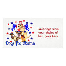 DOGS FOR OBAMA CUSTOM PHOTO CARD
