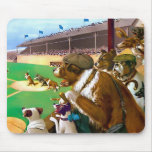 Dogs Playing Baseball mousepads