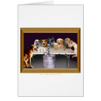 Dogs Playing Beer Pong Greeting Cards