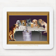 Dogs Playing Beer Pong Mousepads