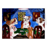 DOGS PLAYING POKER QUAD ACES cards