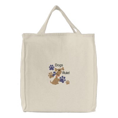 Dogs Rule! Embroidered Bag