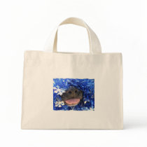 DogTongueOutBlueTinselsimpleframe Tote Bags