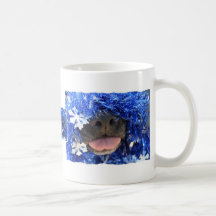 DogTongueOutBlueTinselsimpleframe Mug
