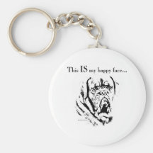 Dogue de Bordeaux Happy Face Key Chains