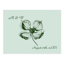 Dogwood Blossom Wedding Save the Date Postcard