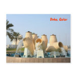 Doha water pot fountain postcards