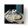 Doily and Crochet Thread Pinback Button