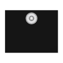 Doily. White lace circle. On Black. Flyer Design