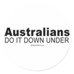 Doing it humour - "Australians do it down under" stickers