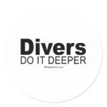 Doing it humour - "Divers do it deeper" stickers