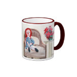 Doll and Flowers Coffee Mugs