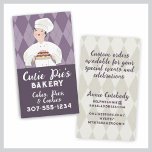 doll chef baker baking cake business card business cards