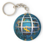 Dollar Globe Keychain