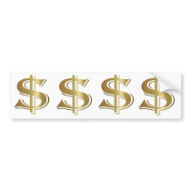 Dollar Sign Bumper Sticker