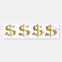 Dollar Sign Bumper Sticker