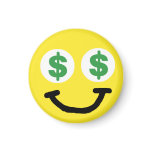 Dollar Sign Eyes Smiley Magnet