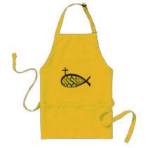 Dollar Sign Jesus Fish Aprons