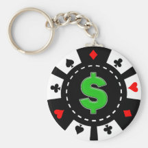 DOLLAR SIGN POKER CHIP KEYCHAIN