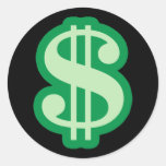 Dollar Sign Round Sticker