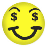 Dollar Sign Smiley Sticker
