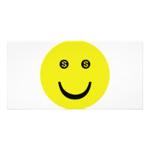 dollar smile icon photo greeting card