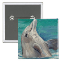 Dolphin aceo Button